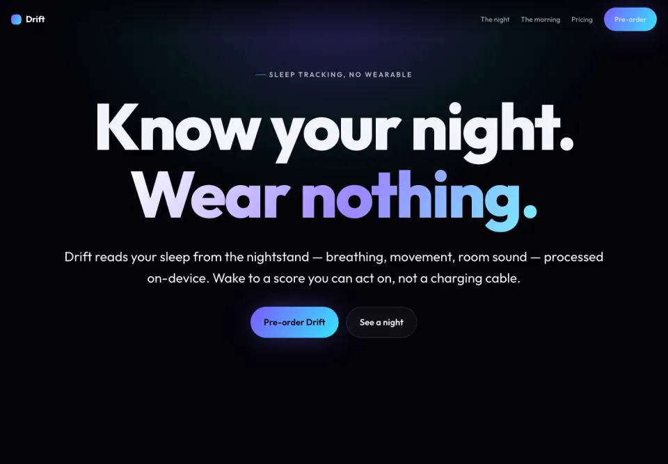 Drift generated landing page preview